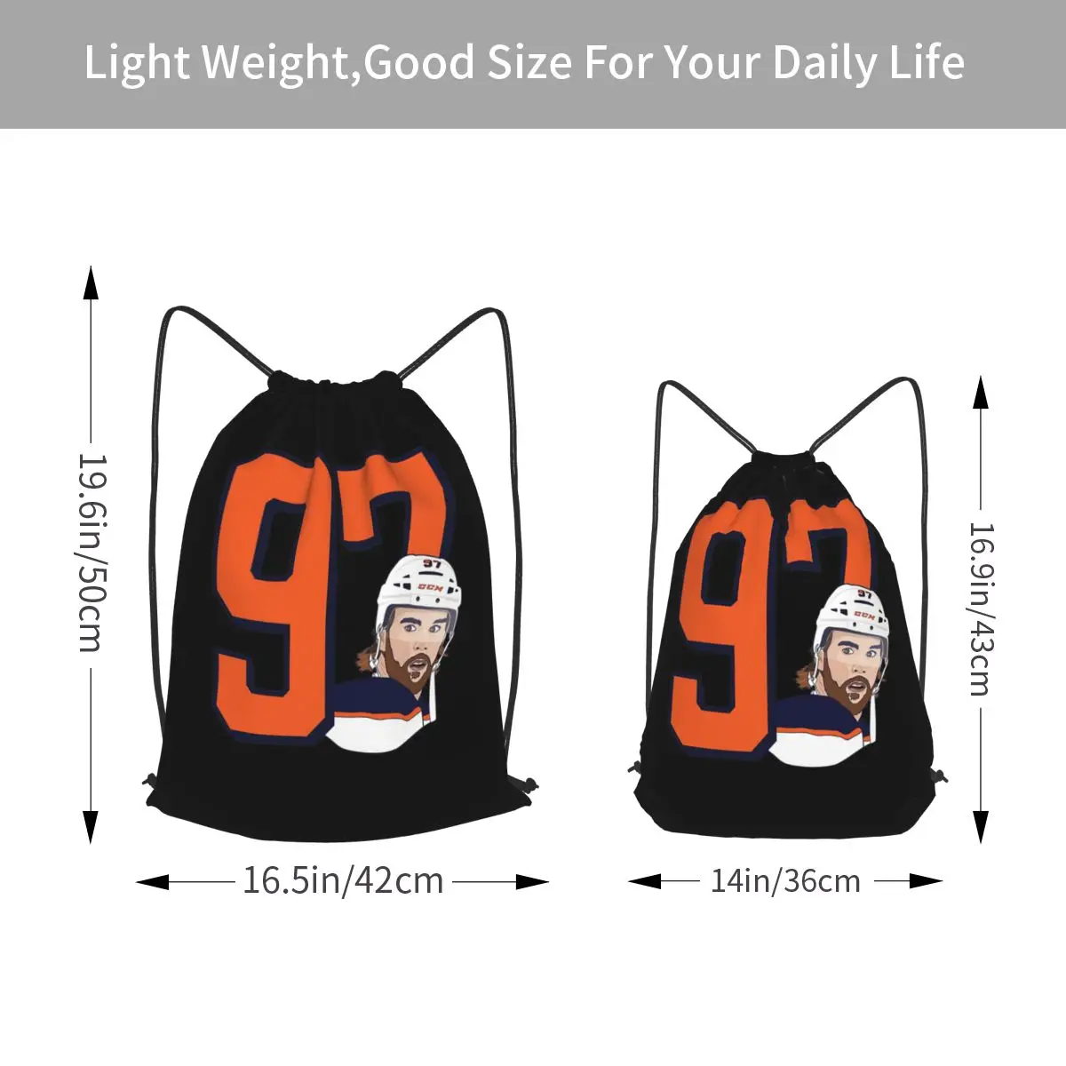 Connor McDavid 97 For Edmonton Oilers Fans Backpacks Fashion Drawstring Bags Sports Bag Book Bags for Travel Students