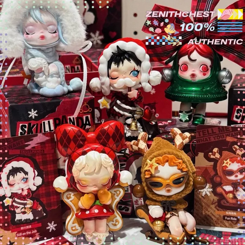 

Подлинная кукла POP MART SKULLPANDA, лучшая серия Seaion, слепая коробка, рождественский подарок, модная коллекционная игрушка, сюрприз Рождества