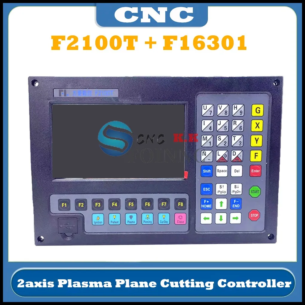 Controlador de corte plano de Plasma CNC Fang Ling F2100T, máquina de corte de llama de Plasma, sistema Cnc de 2 ejes + divisor de voltaje F16301, nuevo