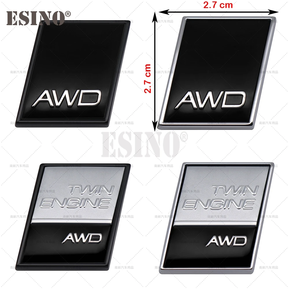 3D AWD Twin Engine AWD Metal Adhesive Rear Trunk Emblem Badge Sticker for Volvo XC40 XC60 XC70 XC90 V40 V60 V90 S40 S60 S80 S90 view 4