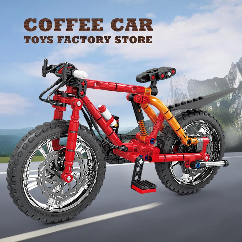 Technology Mountain Bike MOC Blocks Off Road Bicycle Building Bricks 3D Toys City Sports Cars Plastic Model Adult Boy Kids Gifts