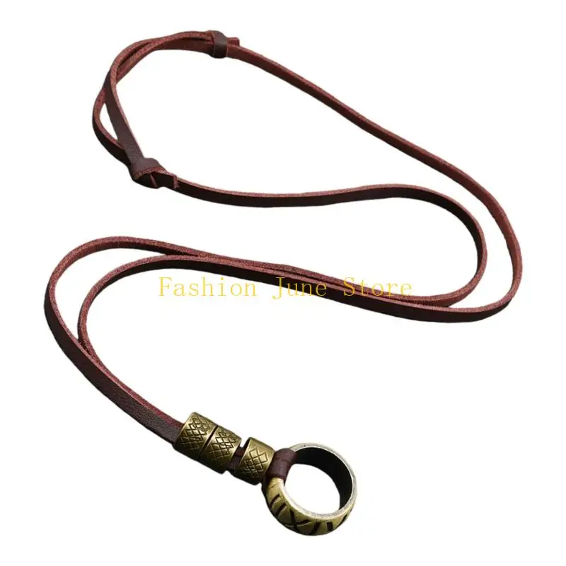 

N5KA Уникальное металлическое ожерелье с замшевым ремешком, модный аксессуар из устойчивого к потускнению сплава