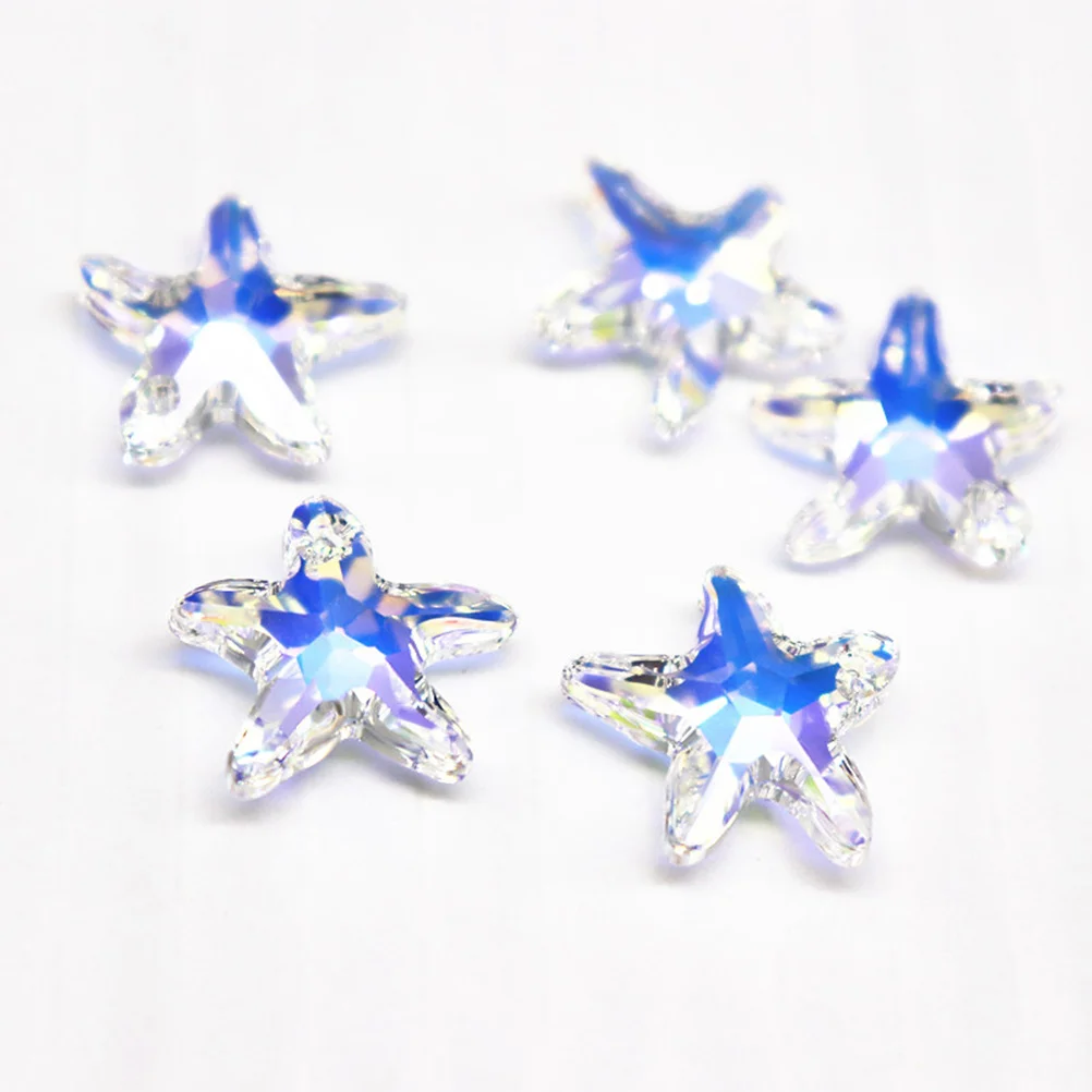 

100Pcs Glass Five-Pointed Star Pendants 14Mm Simple Stylish DIY Jewelry Making Charms for Necklace Bracelet Earrings Keychains