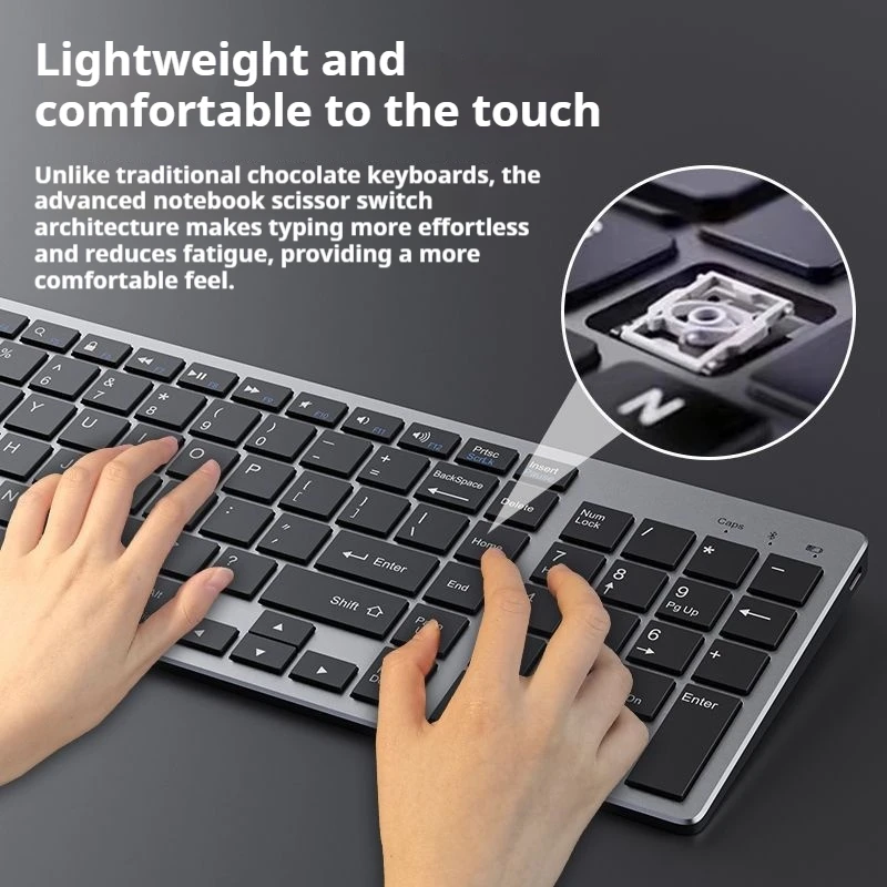 EWEADN  Ipad Keyboard Wireless Keyboard Bluetooth Keyboard Mouse Combo Laptop Computer Office Typing Silent Rechargeable