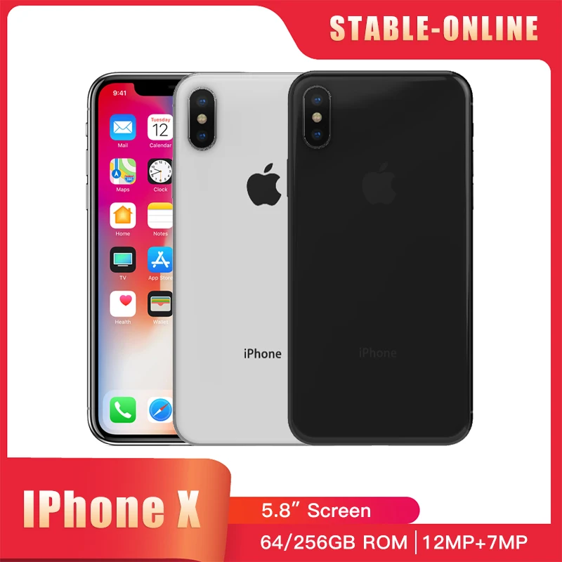 Original iPhone X 4G LTE CellPhone Unlocked 64GB/256GB ROM 5.8