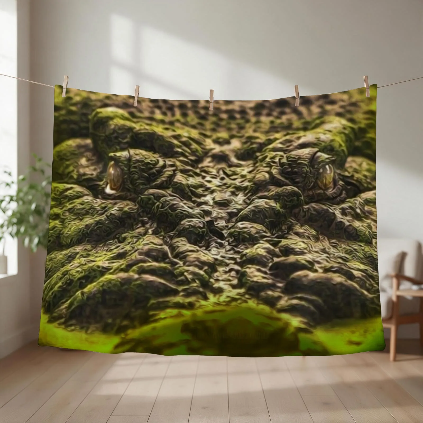 CROCODILE, Throw Blanket couch cozy soft plush fuzzy picnic outdoor blanket