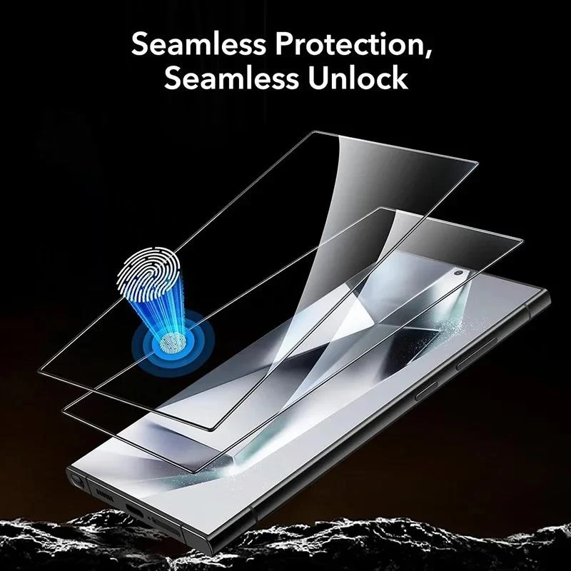 3/2/1PCS Tempered Glass Screen Protector for Samsung Galaxy S24 Plus S24 Ultra Full Coverage Films Support Fingerprint Unlock
