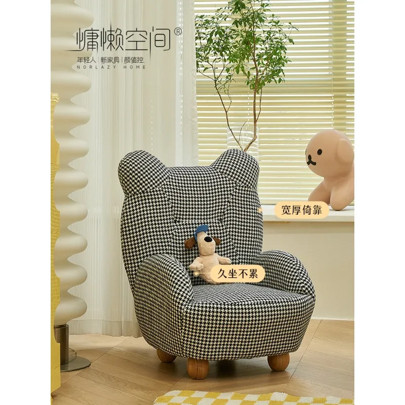 Lazy space imitation lamb fleece bear kids sofa baby lazy animal seat net celebrity ins single chair