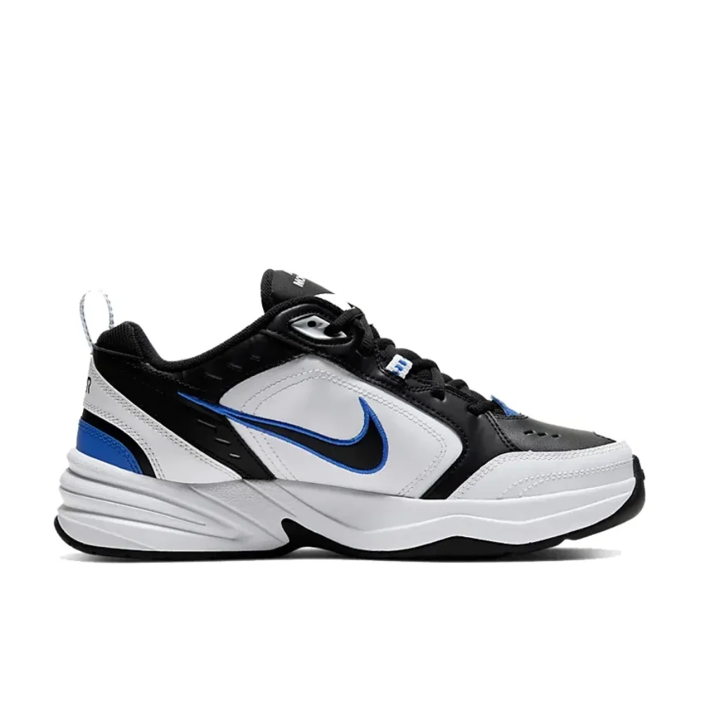 Nike Original Air Monarch 4 Low Comfortable Sneakers Classic Retro Casual Running Shoes Black White Blue Colorway