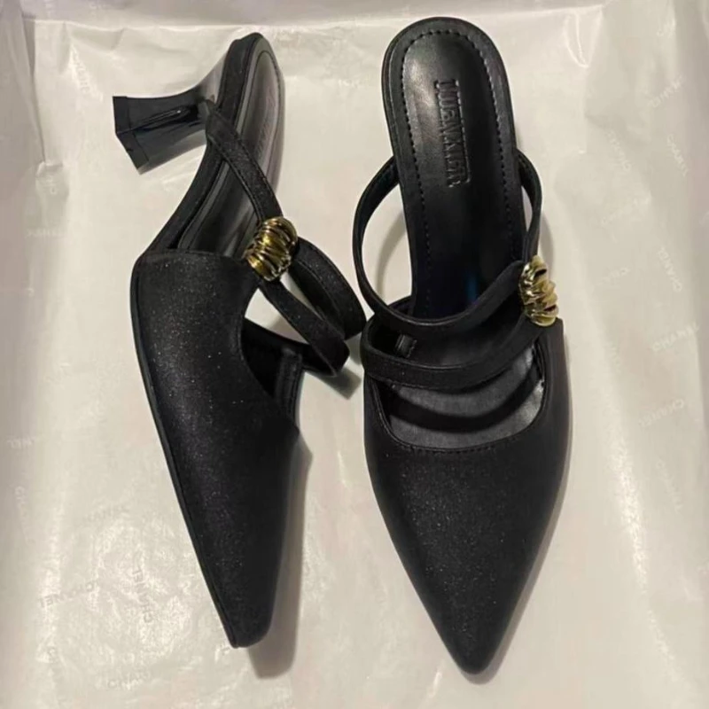

2026 New Pointed Mules Slippers stiletto heel Women's Slippers versatile fashion for office commute and professional daily wear