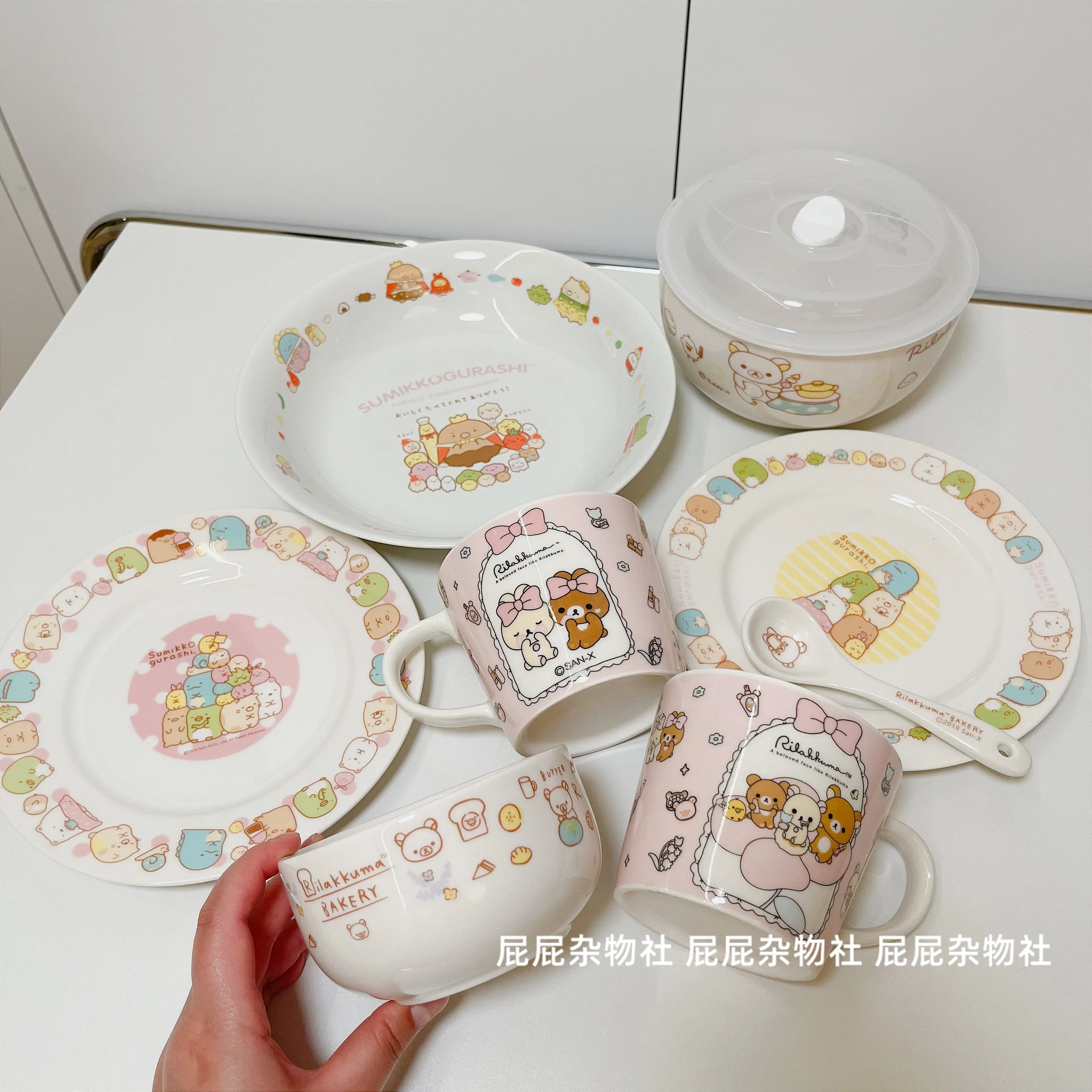 

Rilakkuma Cute Ceramic Coffee Mug Cartoon Print Pink Japanese Style Tableware For Home Office Daily Use Drinking Tea Coffee