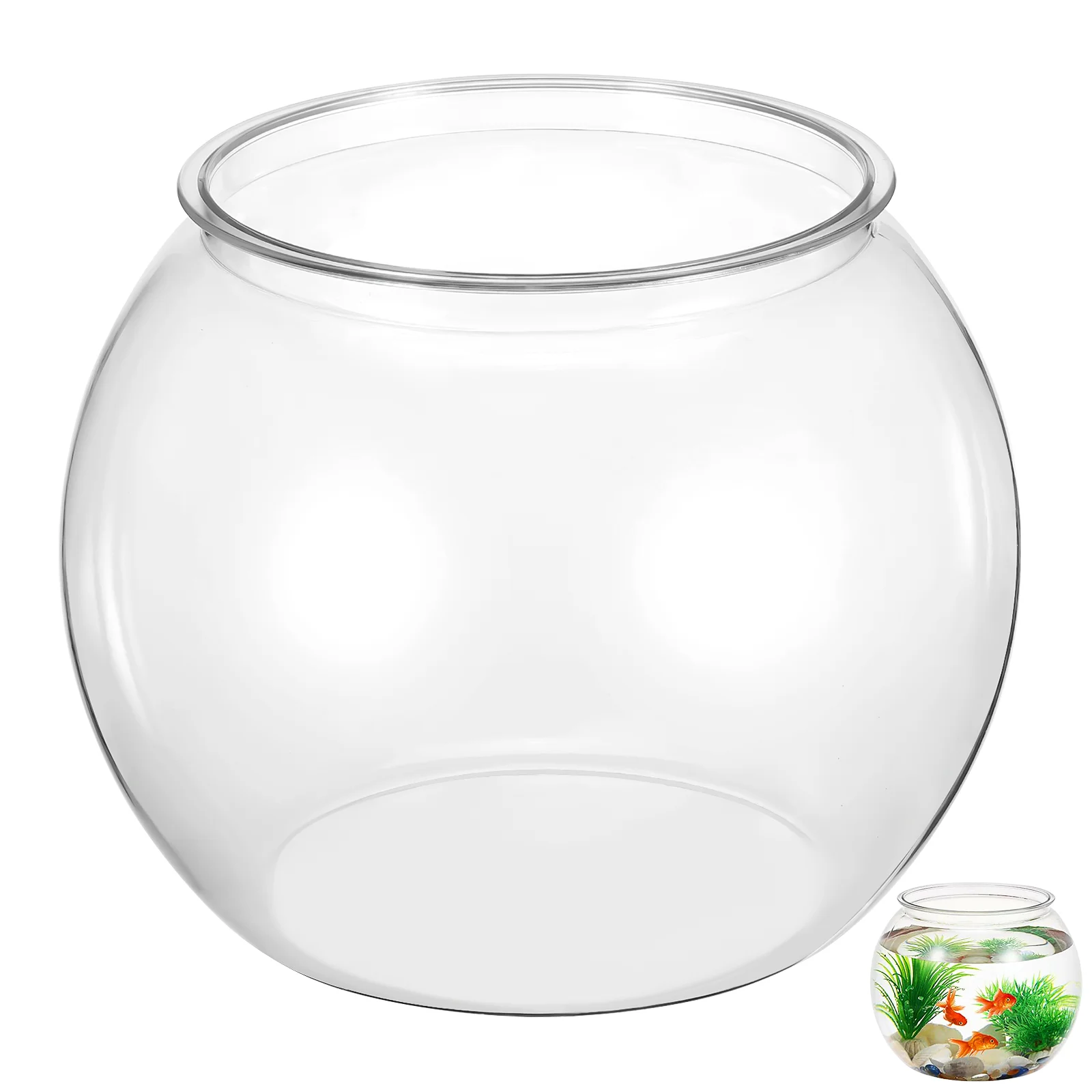 Flowerpot Ornamental Fish Tank Office Goldfish Fosh The Pet Aquarium Plastic Round