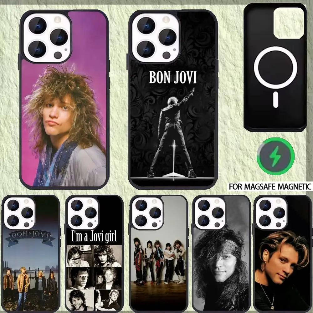 

B-Bon J-Jovi Rock Band Phone Case For iPhone 17 16 15 14 13 12 Pro Max Plus for Magsafe Mirror Wireless Magnetic Cover