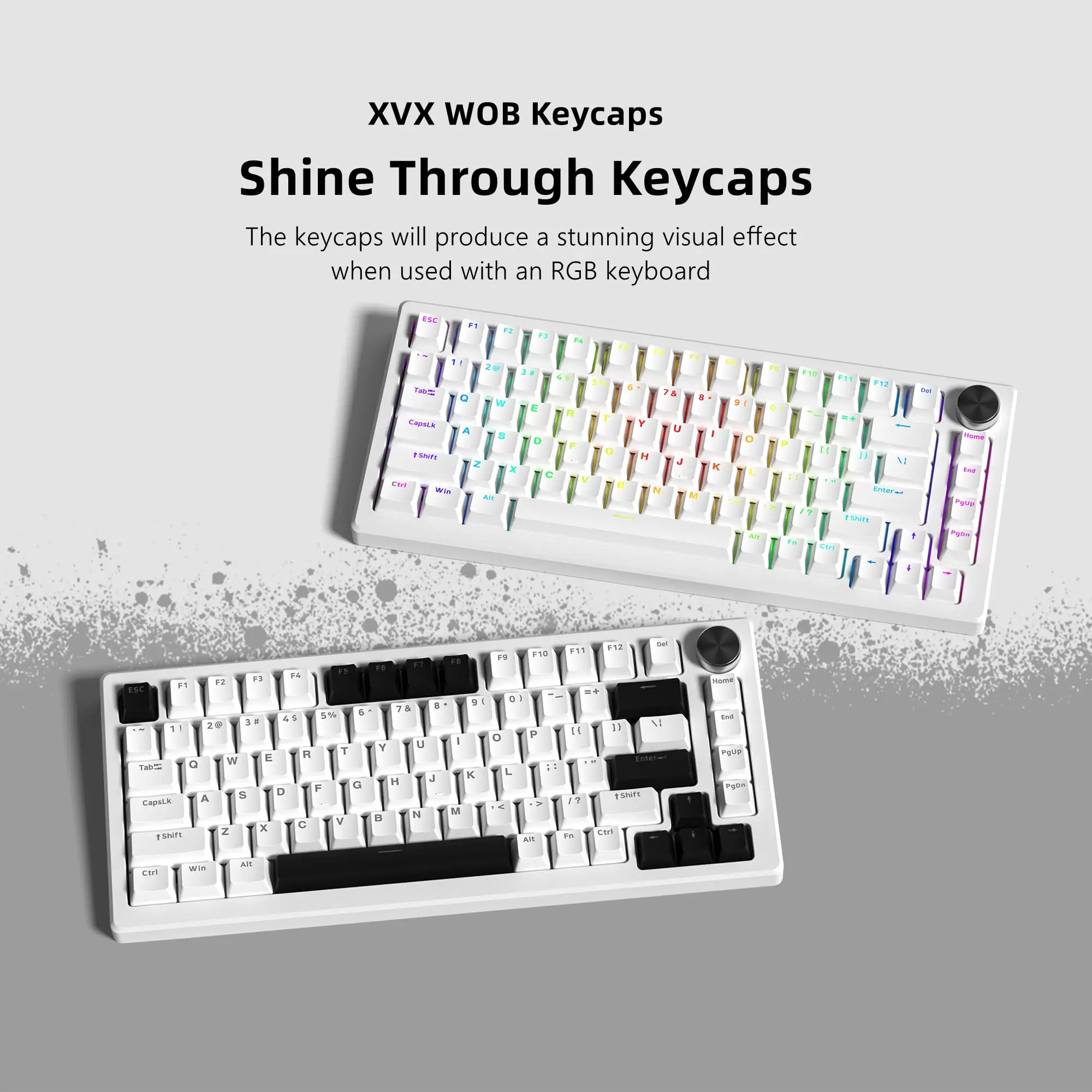 Imagem -06 - Pbt Double-shot Keycaps Oem Profile Kit Backlit Key Cap para Switches mx Teclado Gaming Mecânica 166 Teclas Branco Preto