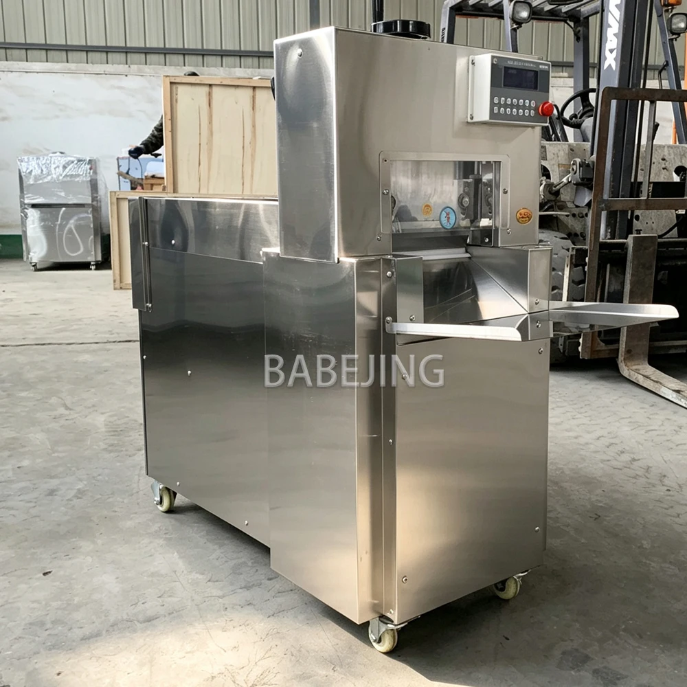 Digital Control Frozen Meat Cutter Automatic Mutton Roll Slicer For Deli And Food Plant Use