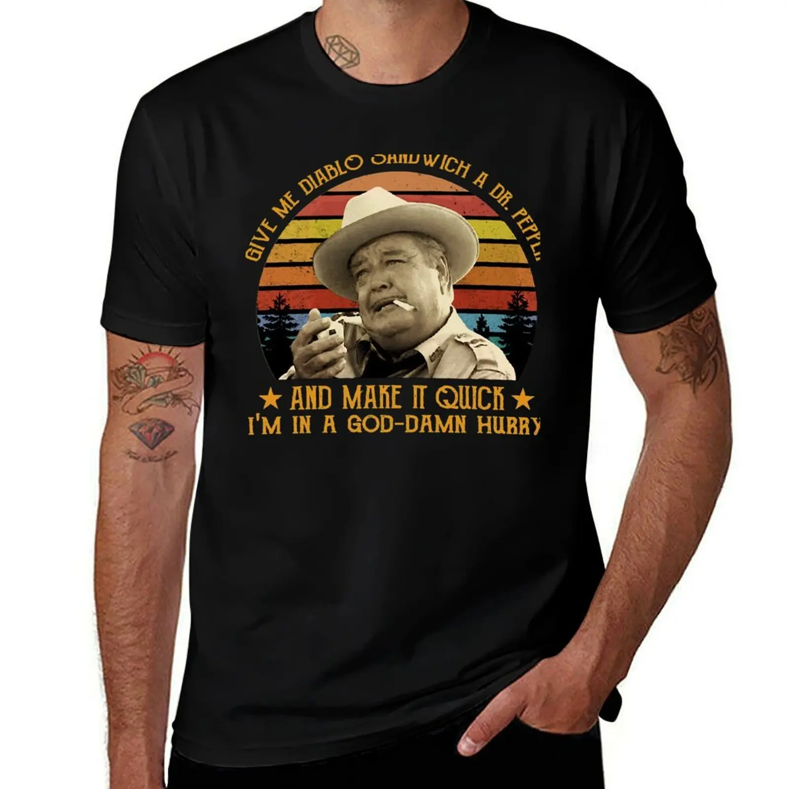 Give Me Diablo Sandwich A Dr Pepper Smokey And The Bandit T-Shirt Classic Graphic Short Sleeve Top T-Shirt