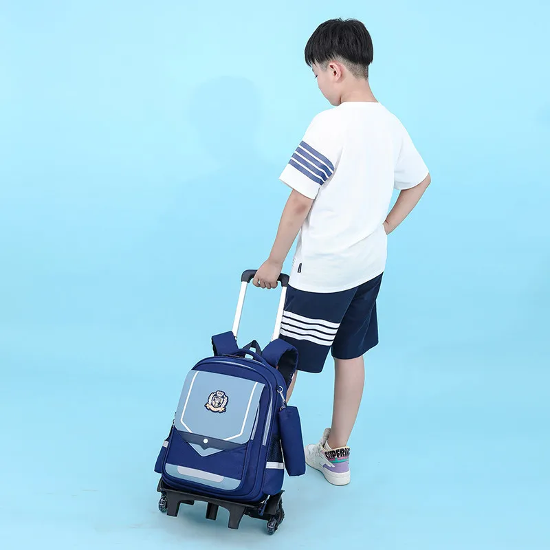 Waterproof Trolley Backpack for Men and Women, Large Capacity Trolley Backpack, Grade One to six, Primary School Students