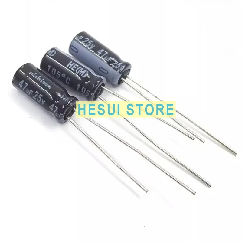 10Pcs imported electrolytic capacitor 25V47UF 5X11 HE high frequency low resistance 47UF 25V
