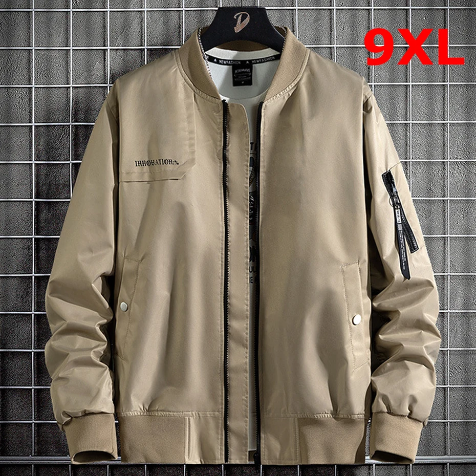 

Baseball Jacket Men Spring Autumn Bomber Jackets Cargo Coat Fashion Casual Loose Jackets Male Outerwear Black