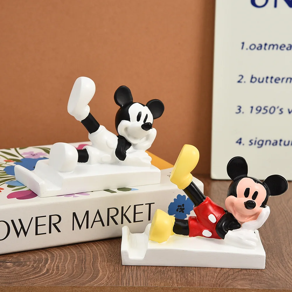 Disney Cute Cartoon Mickey Model Toys Mobile Phone Holder Desktop Holder Home Accessories Decorations Boys Girls Birthday Gifts