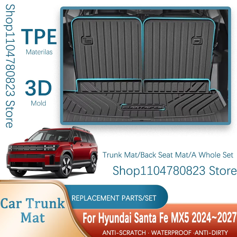 

Car Trunk Mat For Hyundai Santa Fe MX5 2024 2025 2026 2027 5seat 6seat 7seat Anti-dirty Storage Pad Cargo Liner Car Accessories