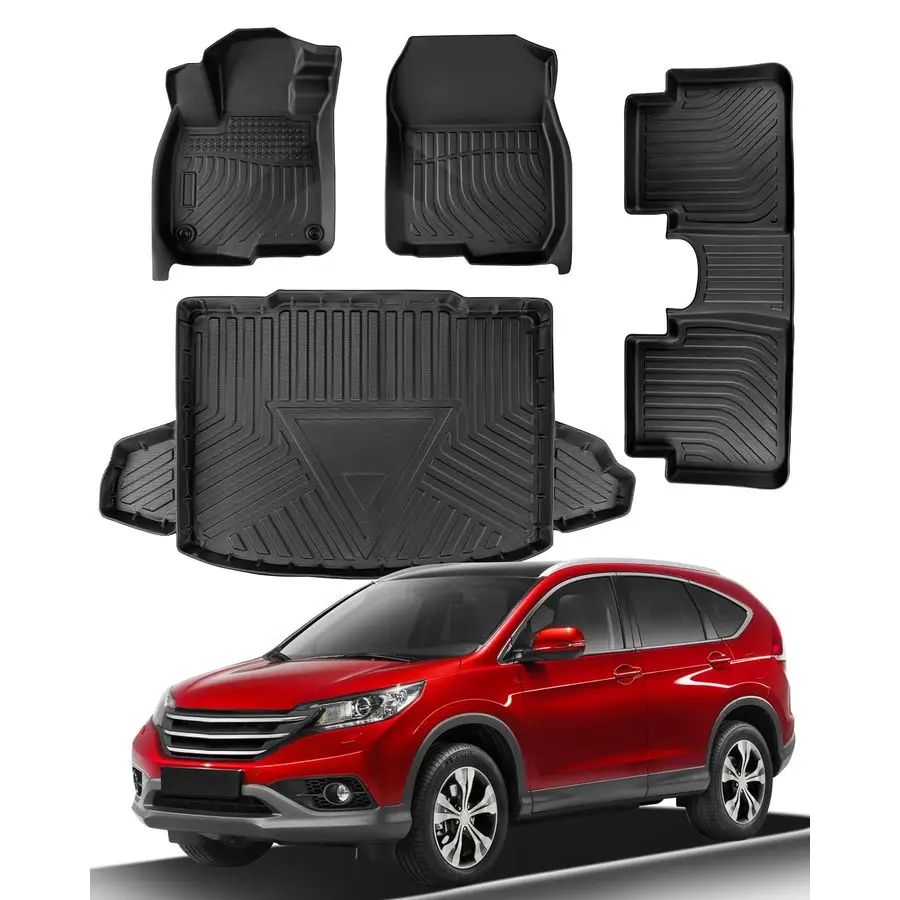 

Car Floor Mats for Honda CRV 2017 2018 2019 2020 2021 2022 Not for Hybrid or Touring All Weather TPE Carpet Custom Fit Vehicle A