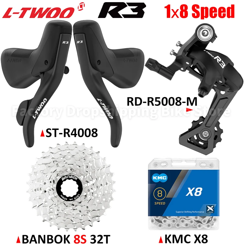 LTWOO R3 bicicleta de carretera 1x8 kits de cambio de velocidad freno mecánico versión de agarre corto palanca de Control Dual 25T/28T/32T piezas de bicicleta