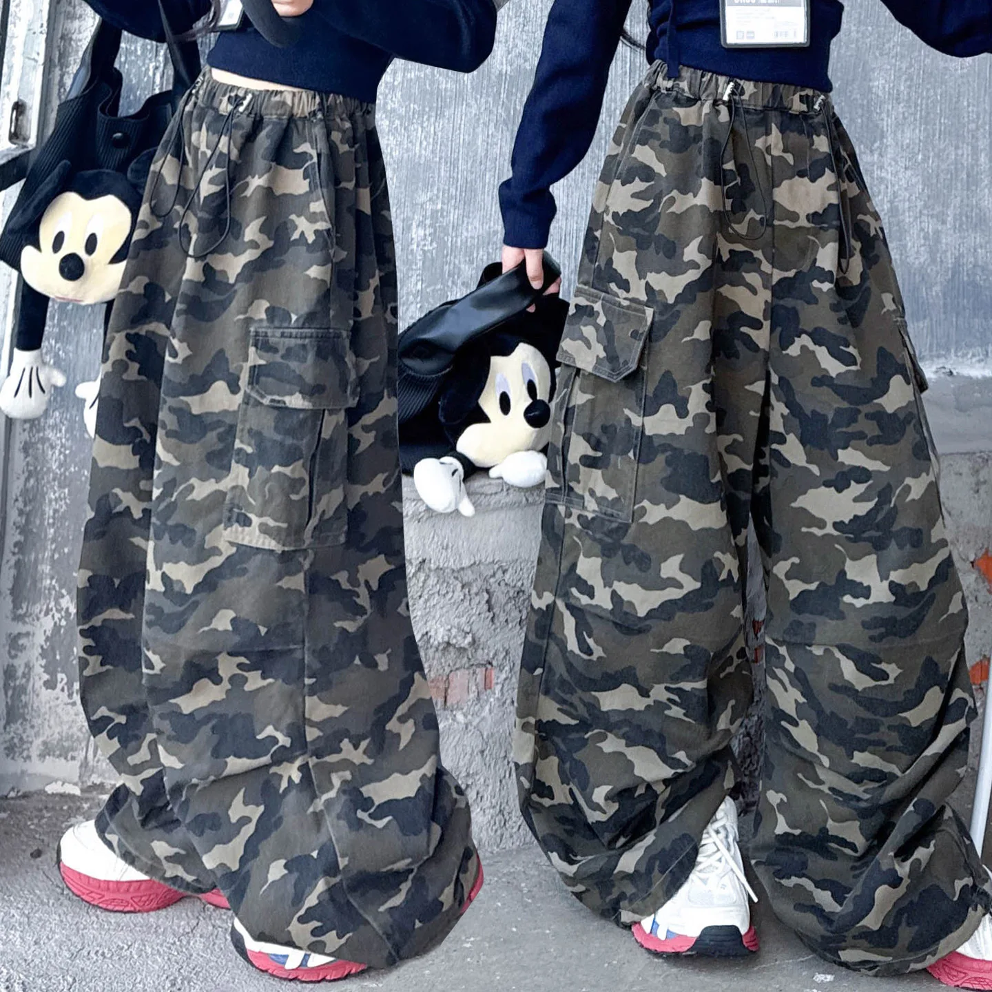 

Girls Camouflage Trousers wide-leg Cotton Overalls spring and autumn 2025 Children's Casual trendy cool wear 7y 8 9T Kids pants