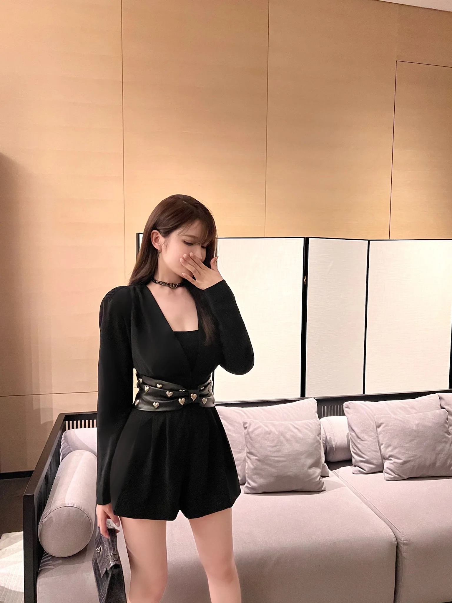

Woppei Early Autumn Faionable Long Sve V-Ne Bla Dr Ele Polyester Gown for Women Ele Classy Bla Wrap Dr