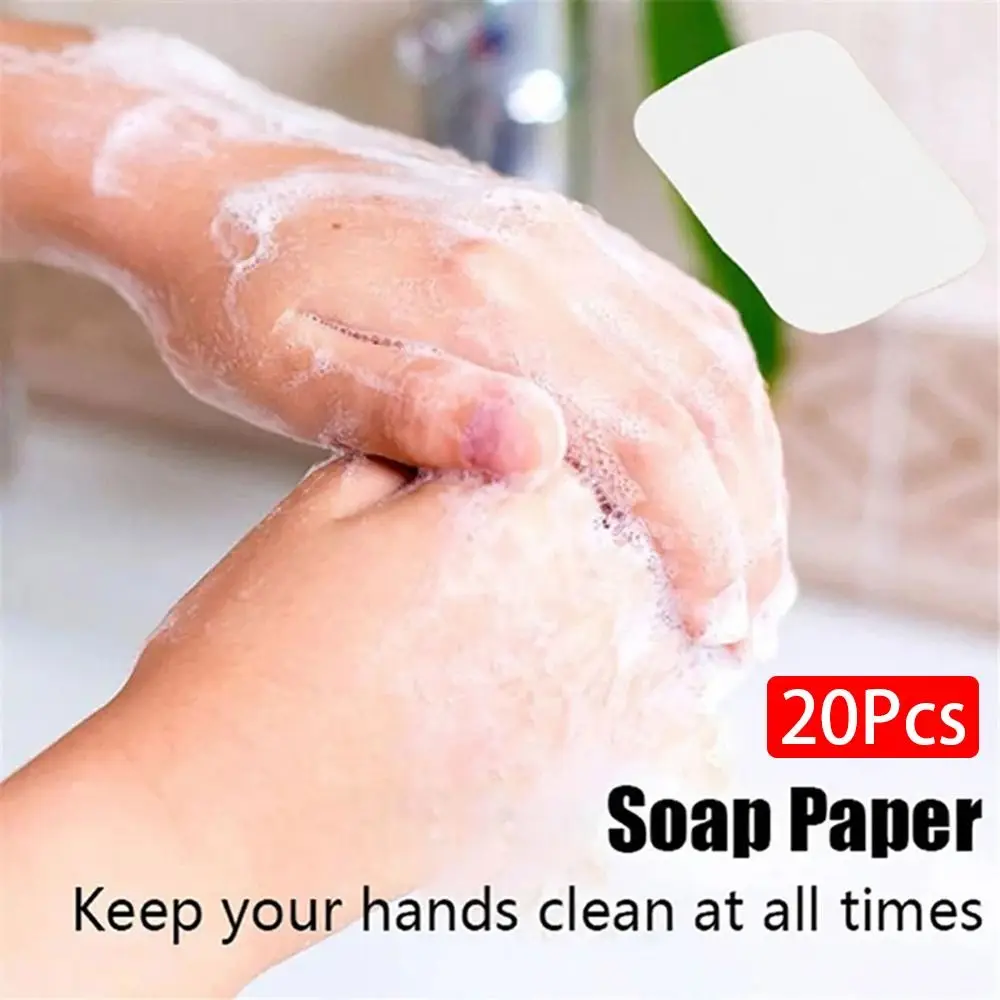 20/50/60/80/100pcs Bath Clean Soap Paper Disposable Foaming Scented Hand Washing Slice Portable Outdoor Travel Soap Tablets