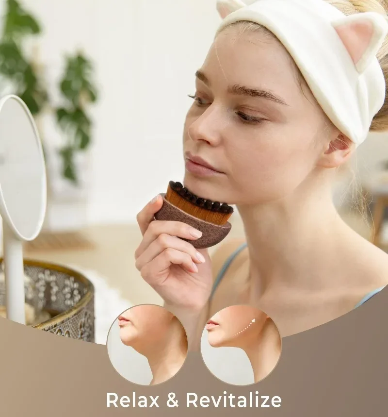 Facial Guasha Brush Massager for Lymphatic Contour Skin Scraping Body Sculpting Drainage Facial Massage Tool