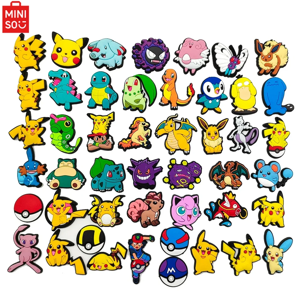 MINISO Pokemon Shoe Charms Decoration Buckle Dinosaur PVC Sandals Accessories Kids Gifts