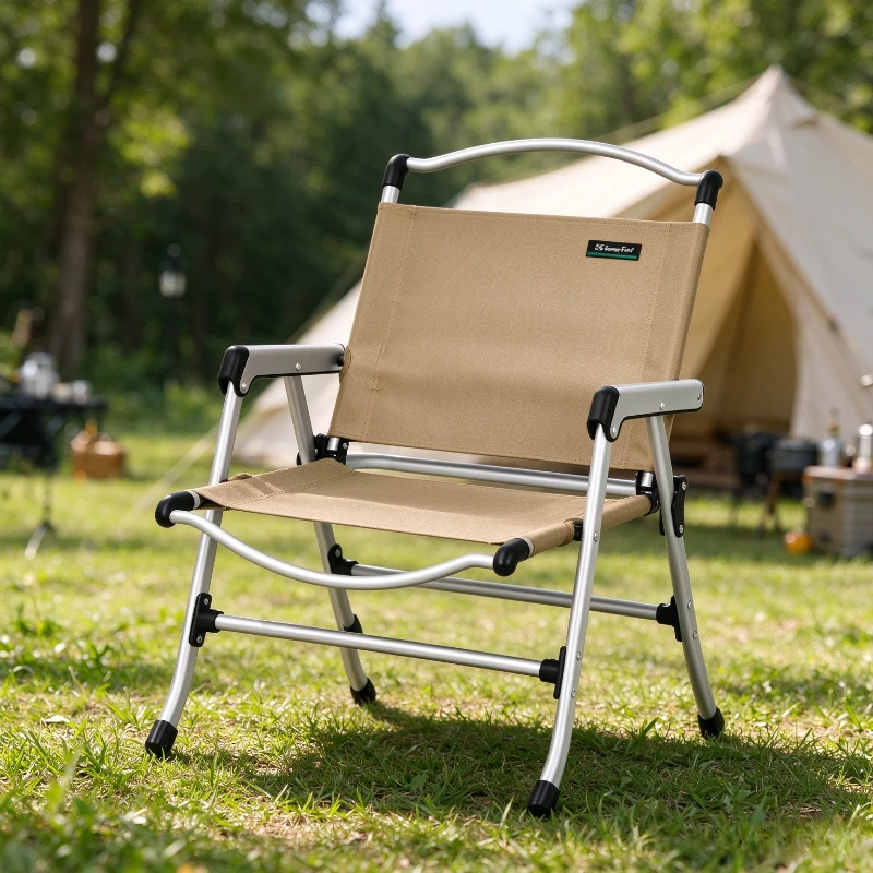 Aluminum Alloy Kermit Outdoor Folding Camping Chair, Lightweight Portable Leisure Seat, Collapsible Camping Chair for Picnic