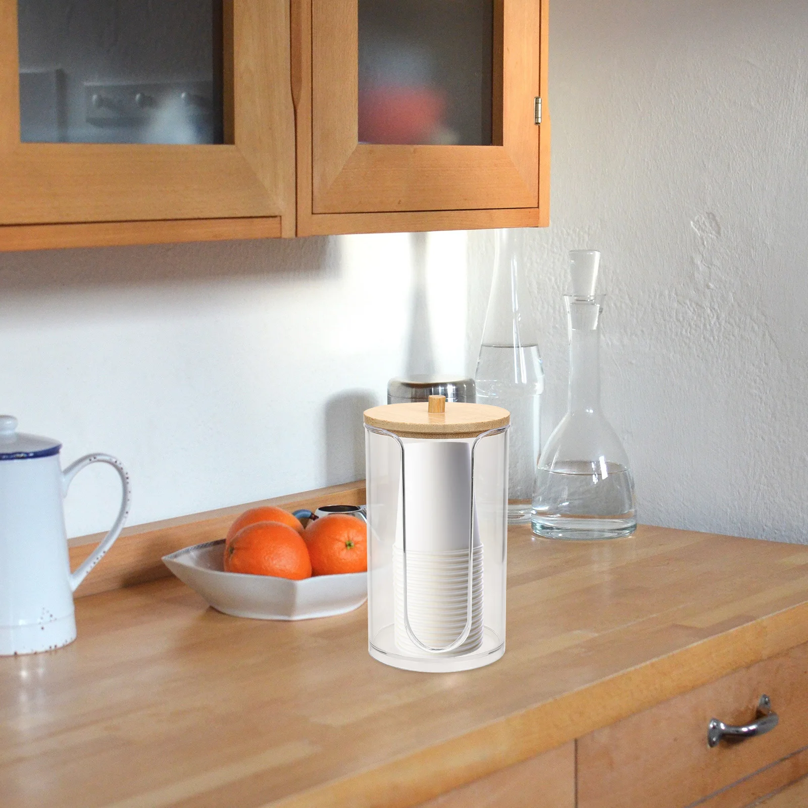 

Plastic Cup Holder Bathroom Cup Dispenser Cotton Round Pad Holder Smooth Edges Safe Use Various Scenes Cotton Round Dispenser