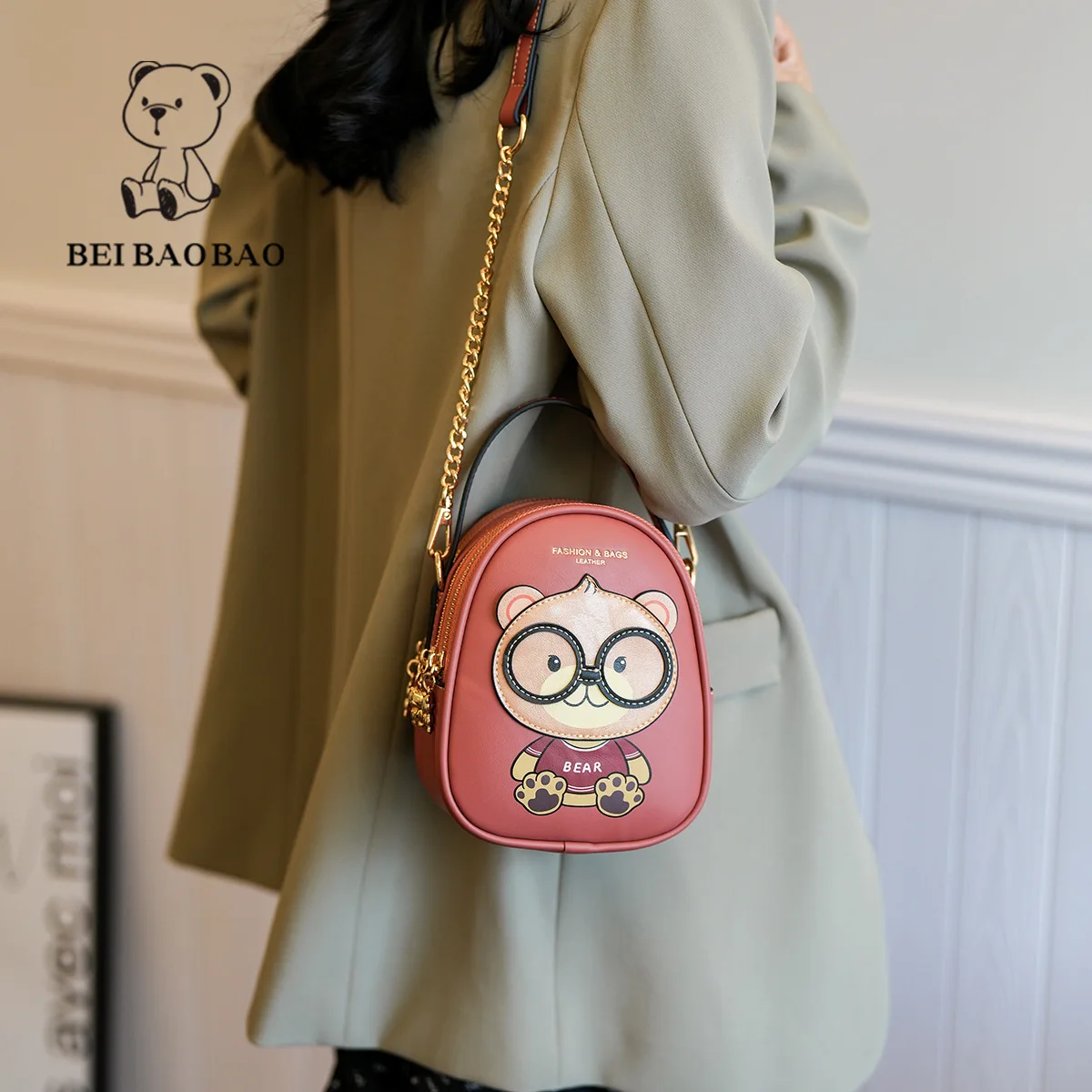 Beibaobao 2024 Fashion Casual One Shoulder Crossbody Bag Commuter Versatile Women\'s Bag Mobile Bag Fashionable Small Bag