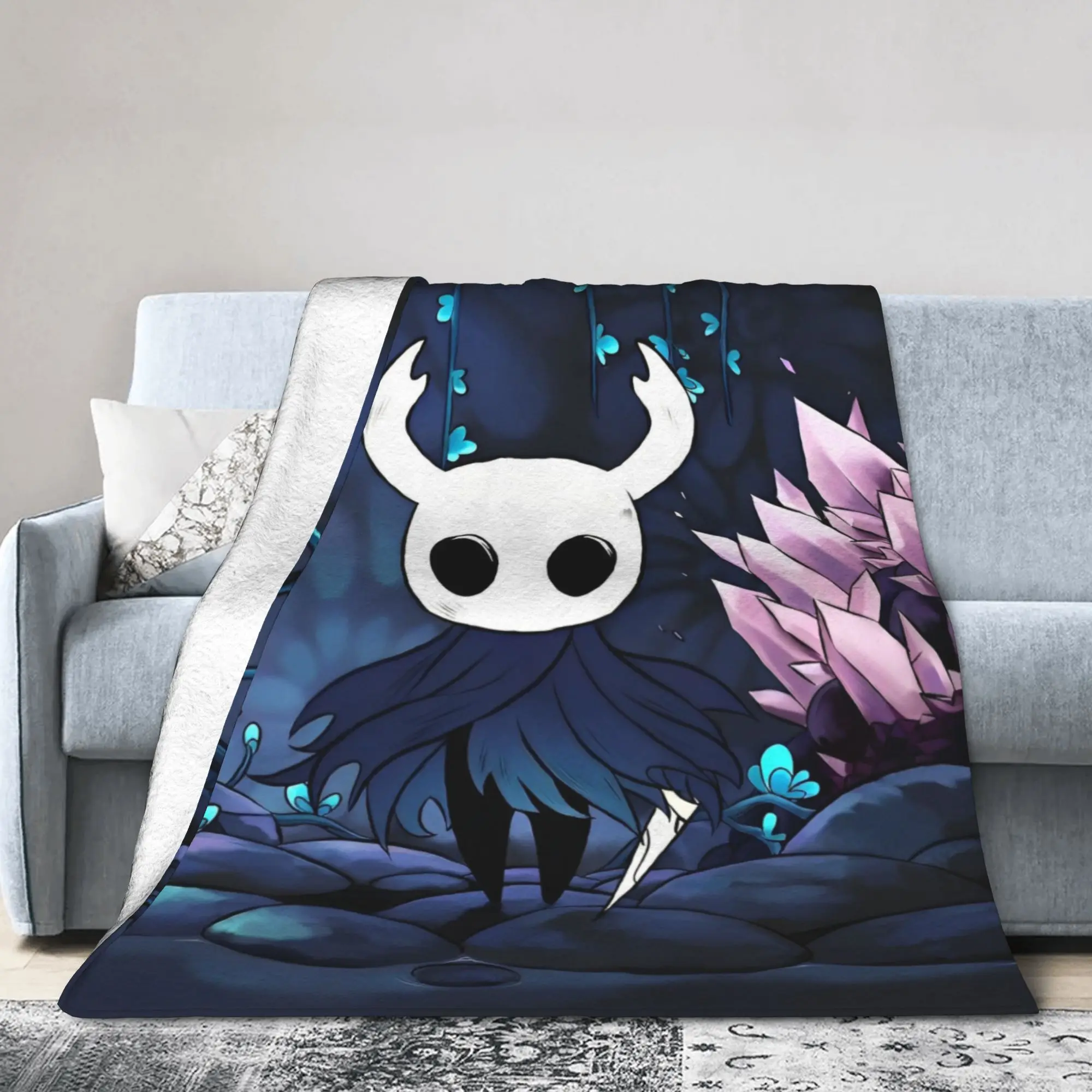 

Hollow Knight Indie Games Blankets Action Adventure Flannel Vintage Breathable Throw Blanket for Home Spring Autumn