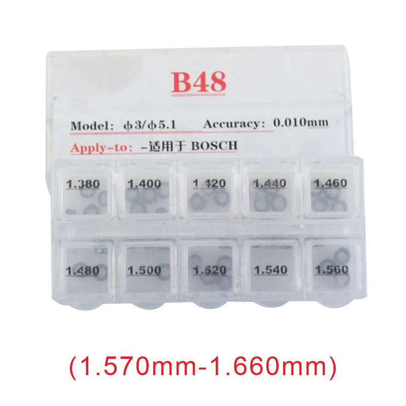 50pcs Common Rail Injector Adjust Shims B11 B12 B13 B14 B16 B22 B25 B31 B37 B48 B21 B23 B24 B27 Adjusting Washers Shims Gasket