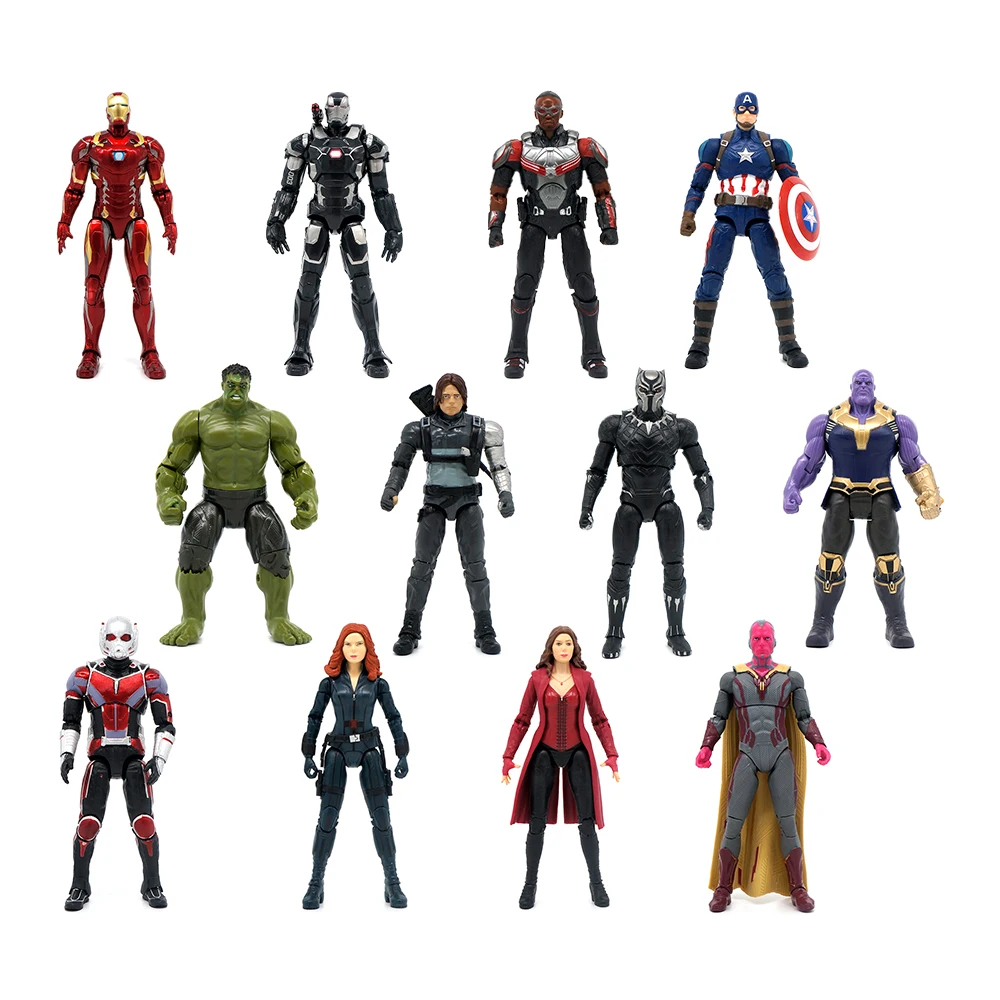 Disney ZD Original Avengers Iron Man Spider-Man War Machine Ant Man Black Widow Marvel Legends Action Figures Gift With Base