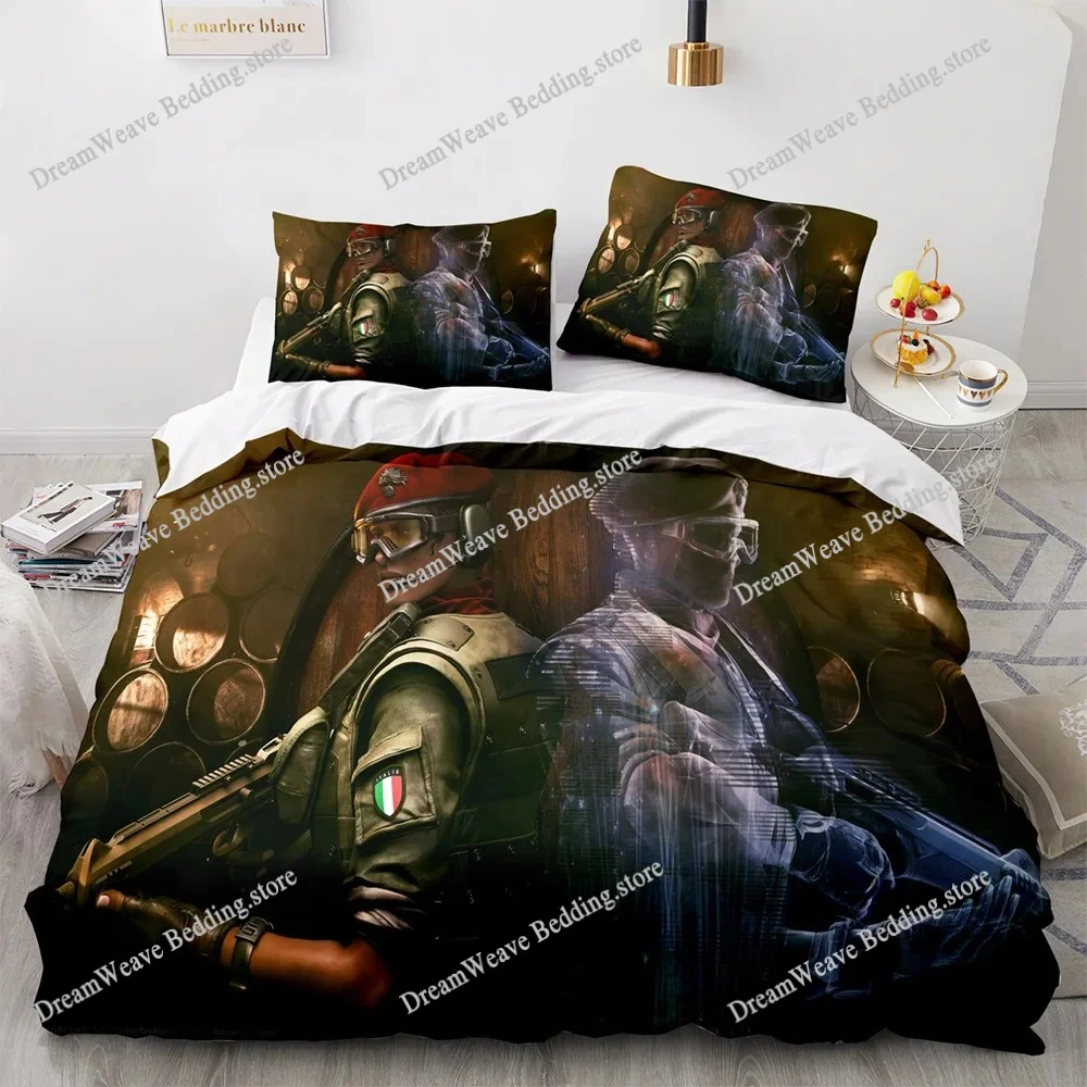 

Game Rainbow Six Duvet Cover Pillowcase Bedding Set Single Twin Full Size for Kids Adults Bedroom Decor Home Textileextile