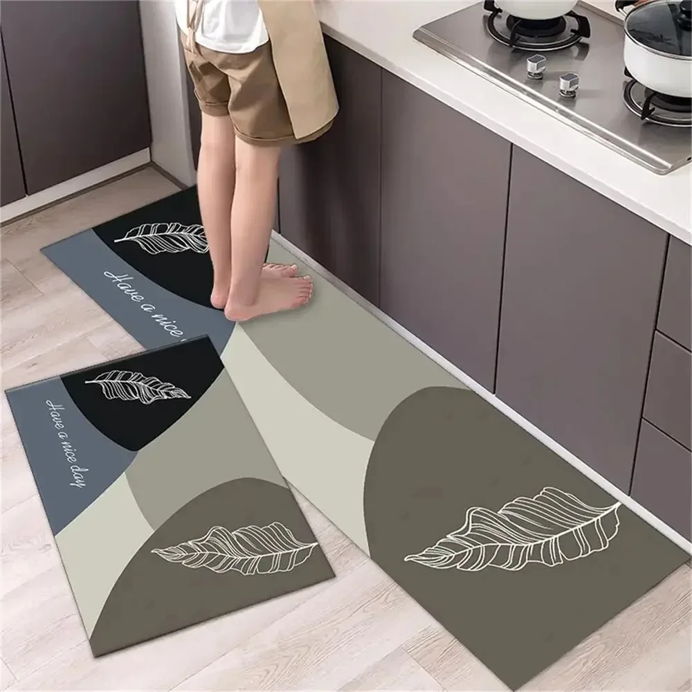 Carpet for Kitchen Anti-slip Oil-proof Rug Pvc Leather Waterproof Floor Mat Wipeable Easy To Clean Foot Mats Alfombra De Cocina
