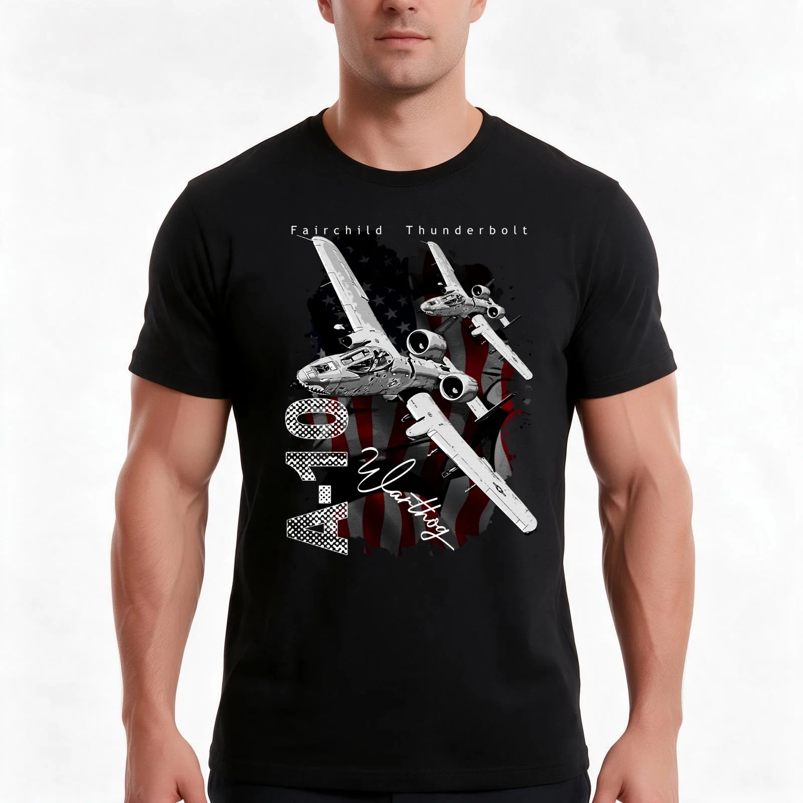 Fairchild A-10 Thunderbolt II Warthog T-Shirt, Summer Casual Cotton Tee, Oversized Streetwear Tops, Vintage Graphic Print
