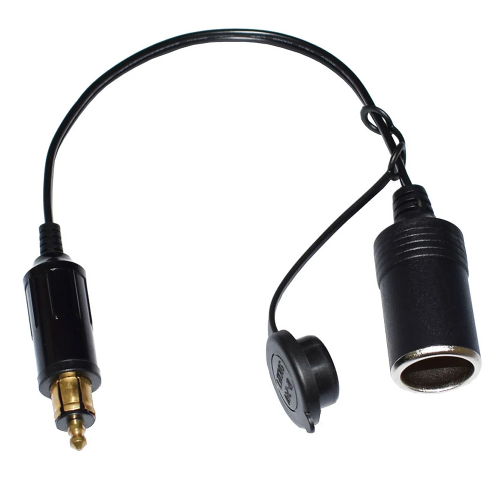 

New DC 12V 24V EU Plug For BMW DIN Hella Motorcycle Charger Socket Convert to Car Cigarette Lighter Adapter Power Lead Cable