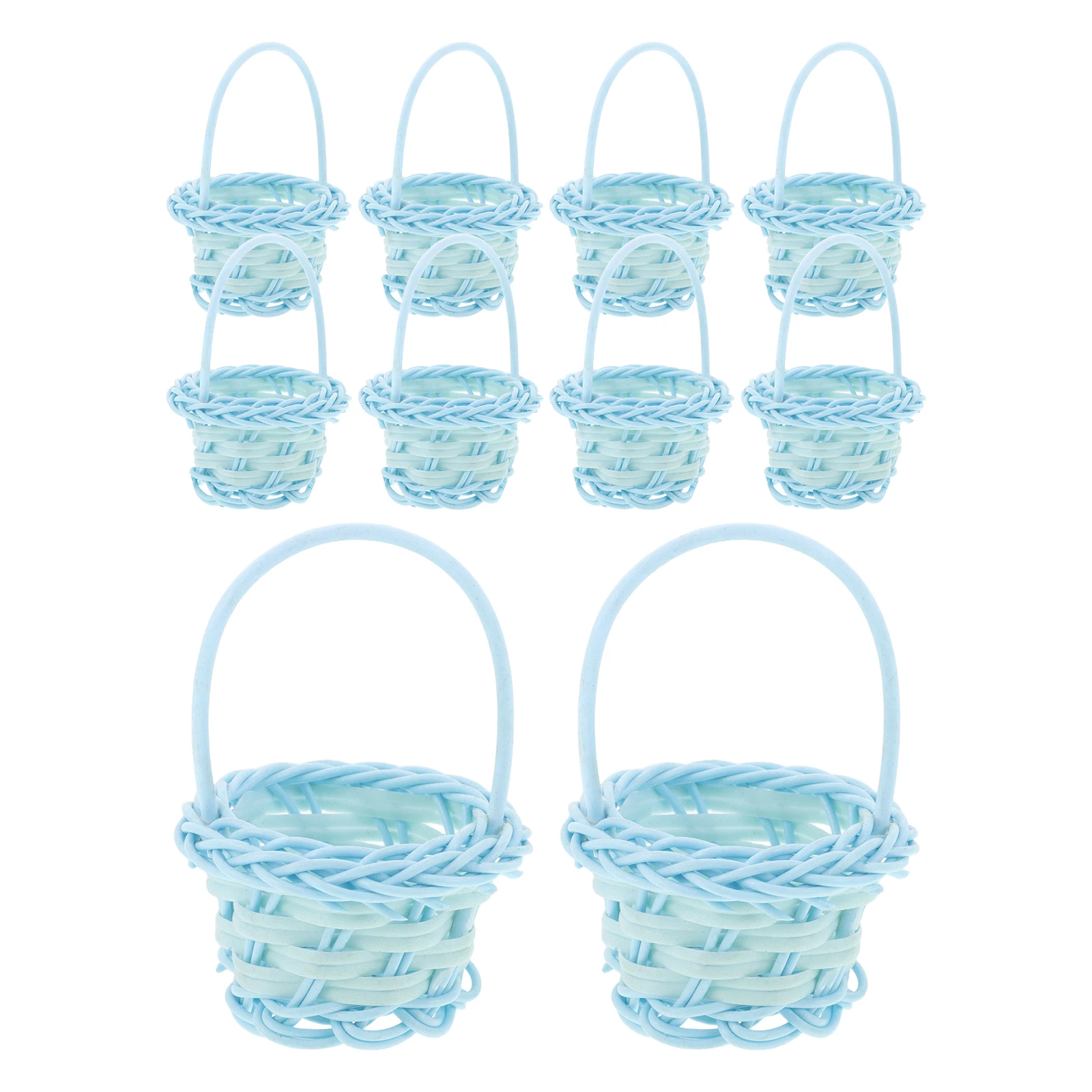 

10pcs Handmade Woven Baskets Decorative Flower Fruit Storage Lightweight Plastic Bride Wedding Snack Holder Craftsmanship Home