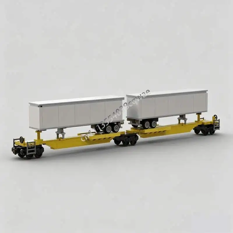 451 PCS Spine Cars MOC Transport Train Model Custom Puzzle DIY Assembly Building Blocks Toy Gift Collection Display Educational