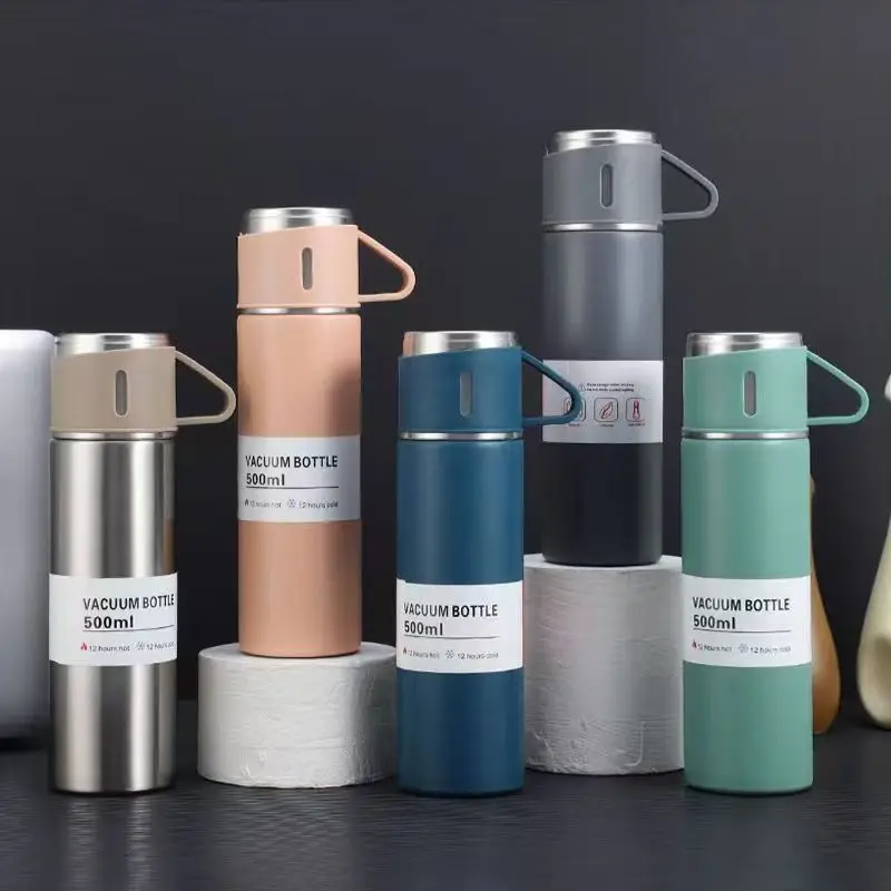 Beer mug with handle, vacuum insulation cup set, hammered pattern, large capacity, 304 stainless steel