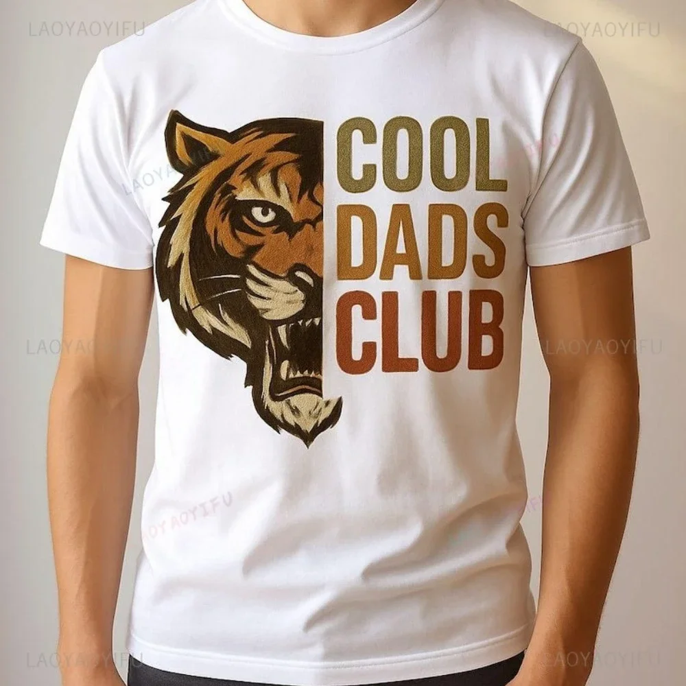 

Cool Dads Club Tops Футболка A Powerful Tiger Pattern Футболка с принтом Топы Подарок для папы на День отца Мужская хлопковая летняя футболка