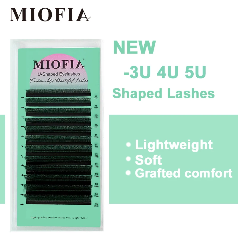 

MIOFIA U Shape YY Eyelash 0.07mm Thickness 8-15mm MIX Length U Design Lashes Extension Comfortable Lightweight Easy Use Lash