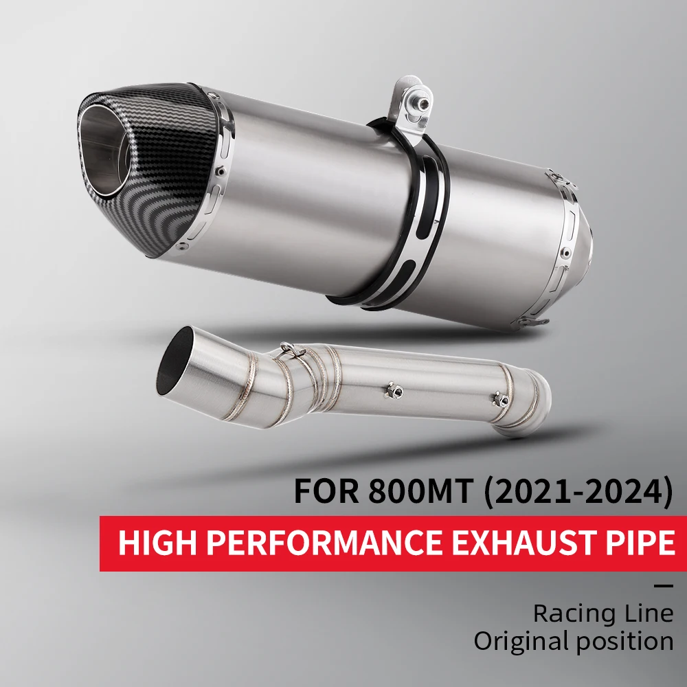 

Slip On for 800MT 2021-2024 Motorcycle Exhaust Muffler modified Stainless Steel Mid Link Pipe 51mm Espace