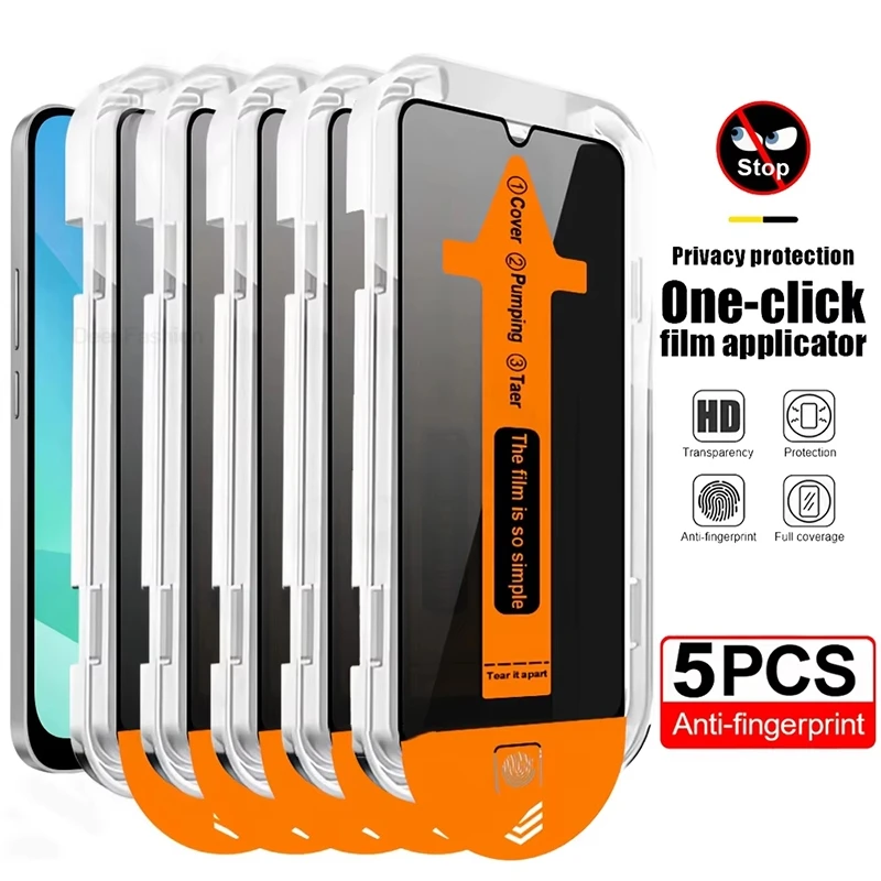 1-5PCS Oleophobic Coating Privacy Screen Protector For Poco M7 F7 Pro X7 X6 X5 M6 F6 Pro 5G F5 Anti-Spy Film Auto-Dust Removal