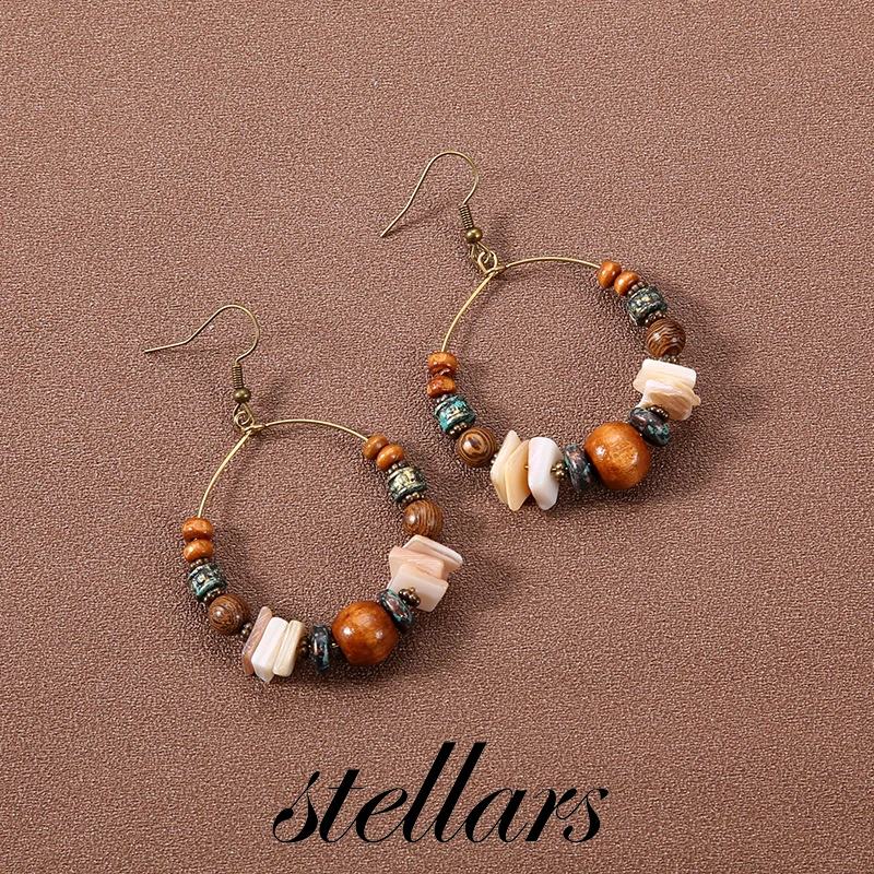 

Women's Bohemian Vintage Ethnic Style Tassel Long Drop Earrings Exaggerated European American Flattering Face Design